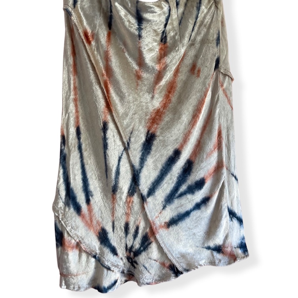 Tie dye velvet up-cycled free people skirt